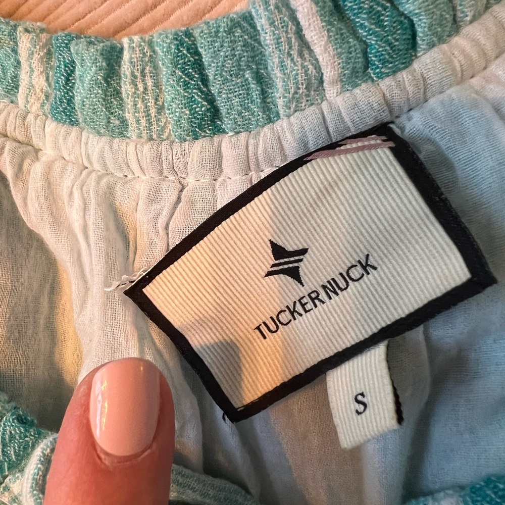 Tuckernuck Teal/White striped tiered Dress- oversized - Picture 8 of 10